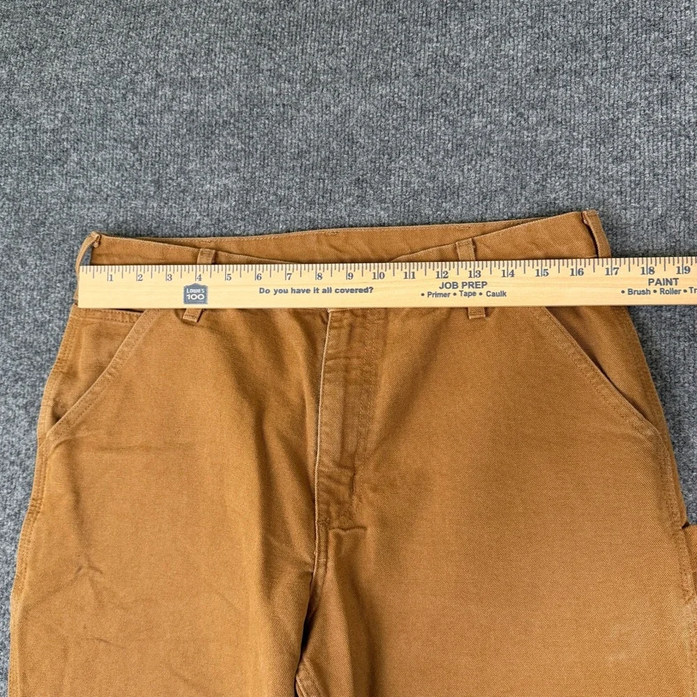 Carhartt Pants Mens 34x34 Brown Duck Canvas Loose Fit Carpenter Work B11 BRN